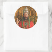Jesus Christ Ghent Altarpiece Sticker ラウンドシール (バッグ)