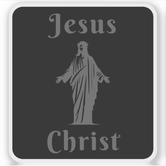 Jesus Christ (grey on black) シール (正面)