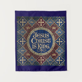 'Jesus Christ is KING' Christian Inspired Tapestry タペストリー