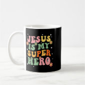 Jesus Christ Is My Superhero Jesus Loves You Funny コーヒーマグカップ (左)