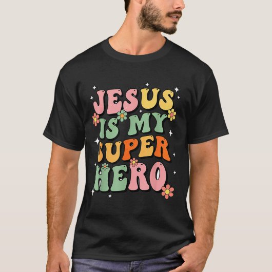 Jesus Christ Is My Superhero Jesus Loves You Funny Tシャツ (正面)