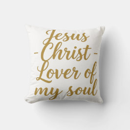 Jesus Christ Lover of My Soul Throw Pillow - 16x16 クッション