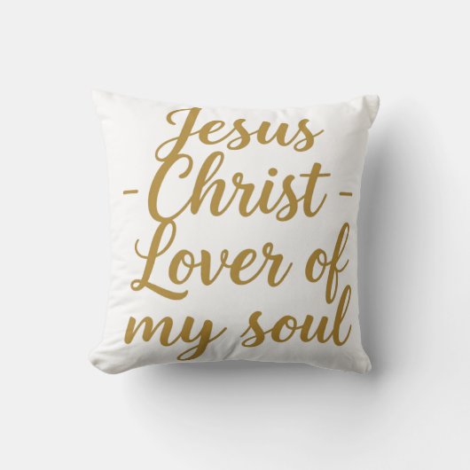 Jesus Christ Lover of My Soul Throw Pillow - 16x16 クッション (正面)