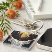 Jesus Christ Our Savior | Black and Gold キーホルダー (正面右)