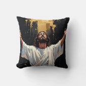 Jesus Christ Our Savior | Black and Gold クッション (正面)