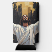 Jesus Christ Our Savior | Black and Gold スリム缶クーラー (裏面)