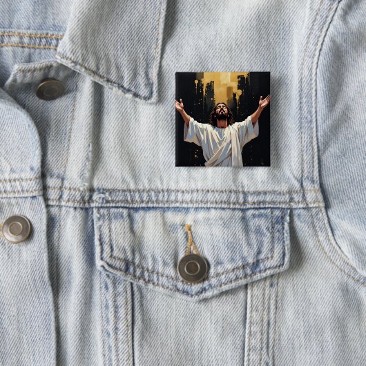 Jesus Christ Our Savior | Black and Gold 缶バッジ (インサイチュ)