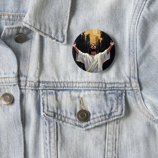 Jesus Christ Our Savior | Black and Gold 缶バッジ (インサイチュ)