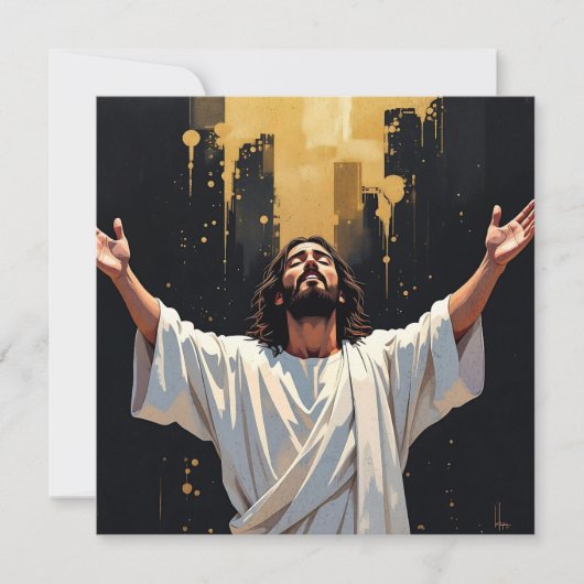 Jesus Christ Our Savior | Black and Gold blank (正面)