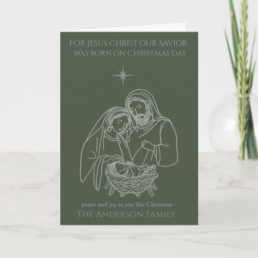 Jesus Christ Our Savior Christian Christmas Card カード (正面)