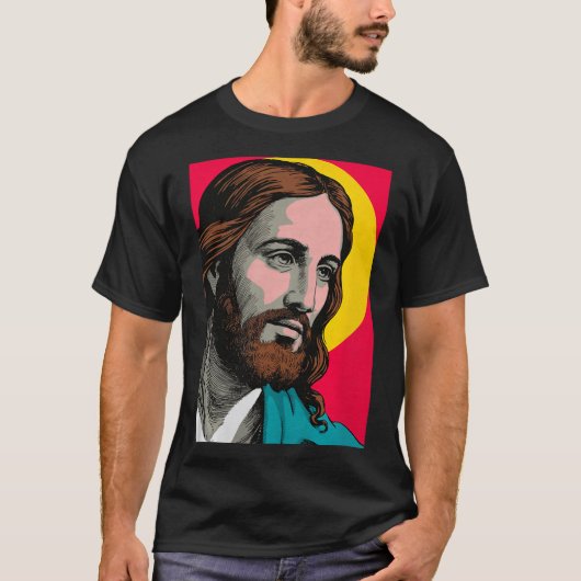 Jesus Christ P Art Religious Easter & Christma Tシャツ (正面)