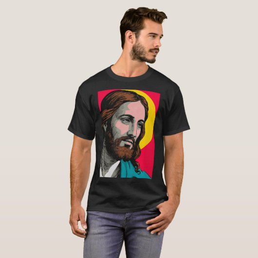 Jesus Christ P Art Religious Easter &amp; Christma Tシャツ (正面フル)