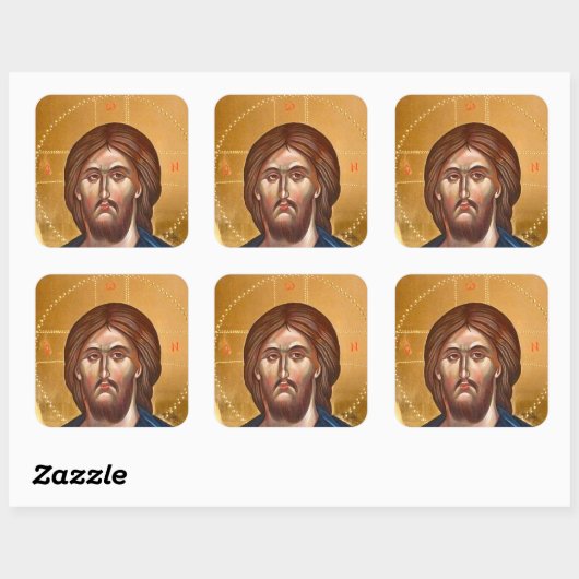 Jesus Christ Pantocrator Painting スクエアシール (シート)