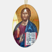 Jesus Christ Pantocrator Painting セラミックオーナメント (左)