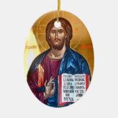 Jesus Christ Pantocrator Painting セラミックオーナメント (正面)