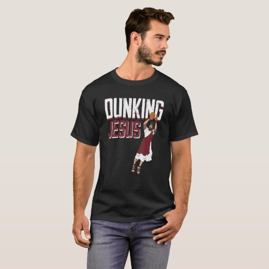 Jesus Christ Playing Basketball 1 Tシャツ (正面フル)