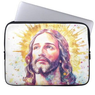 Jesus Christ Portrait Christian Religious Design ラップトップスリーブ