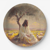 Jesus Christ Religious Easter Catholic  ペーパープレート (正面)