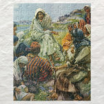 Jesus Christ Sermon on the Mount, Vintage Religion ジグソーパズル<br><div class="desc">Vintage illustration religious bible design Sermon on the Mount By artist Harold Copping, a biblical illustrator, c. 1922. Jesus Christ is speaking to a group on people (his disciples) on the mountain. The Sermon on the Mount is a collection of sayings and teachings of Jesus which emphasizes his moral teachings....</div>