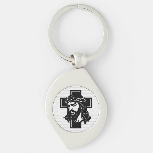 Jesus Christ Spiritual Art Keychain - Religious Ke キーホルダー (正面)