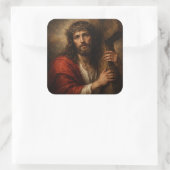 Jesus Christ (sticker) スクエアシール (バッグ)