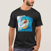 Jesus Christ Surfing Summer Surfer Surfboard Tシャツ (正面)