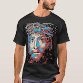 Jesus Christ Thorn Crown Abstract Christian art Tシャツ (正面)