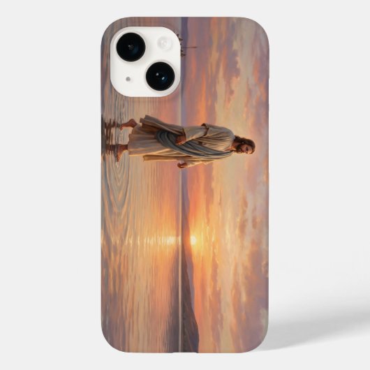 Jesus Christ Walking on Water iPhone Case Case-Mate iPhoneケース (裏面)