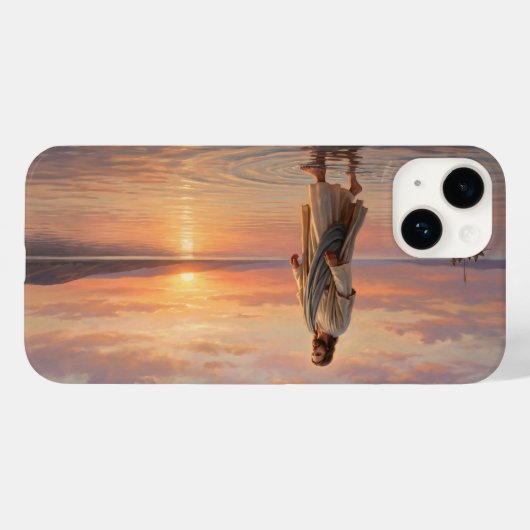Jesus Christ Walking on Water iPhone Case Case-Mate iPhoneケース (裏面 (横))