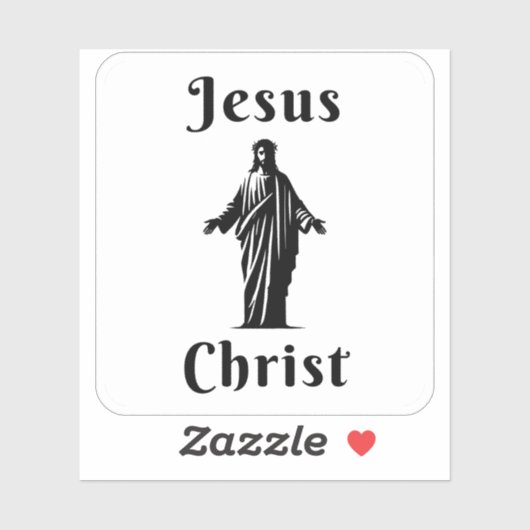 Jesus Christ (white on black) シール (シート)