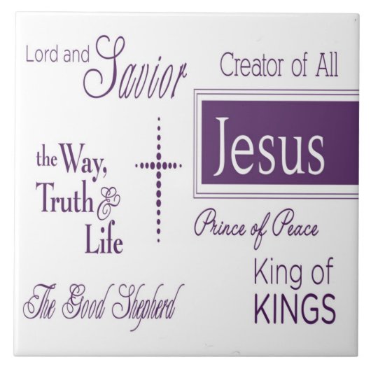 JESUS Christian Ceramic Tile Trivit Hot Pad～Savior タイル (正面)
