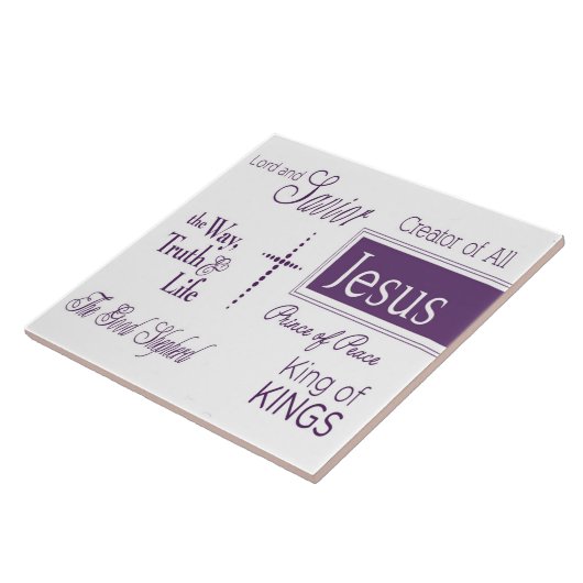 JESUS Christian Ceramic Tile Trivit Hot Pad～Savior タイル (側面)