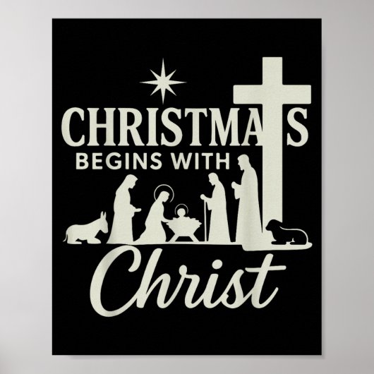 Jesus Christmas Begins With Christ Pjs Pajamas Tod ポスター (正面)