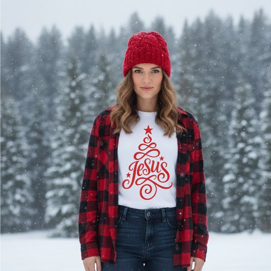 Jesus Christmas Tree - Christian Holiday Tシャツ