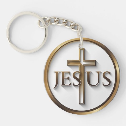 Jesus Circle Keychain – 両面Aiデザイン キーホルダー (正面)