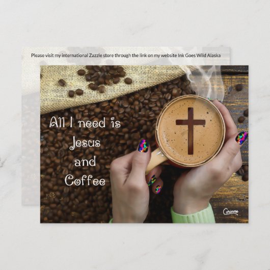 Jesus & Coffee – ポストカード (正面/裏面)