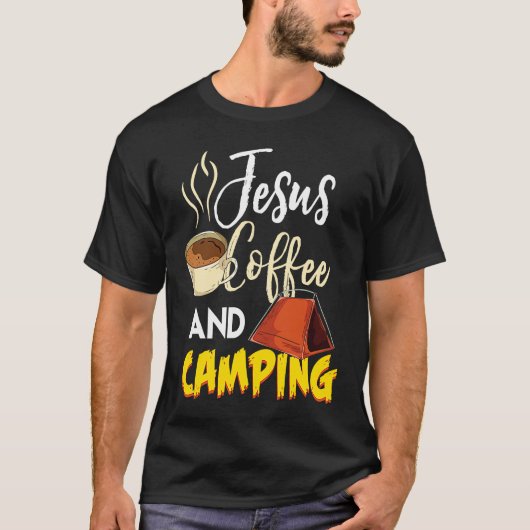 Jesus Coffee & Camping  Great Christian Camping Ca Tシャツ (正面)