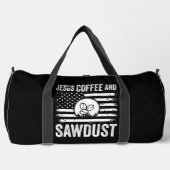 Jesus Coffee Sawdust USA Flag ダッフルバッグ (正面)