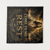 Jesus Come to Me Christian Gold Sacred Art タペストリー (正面(横))