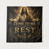Jesus Come to Me Christian Gold Sacred Art タペストリー (正面)
