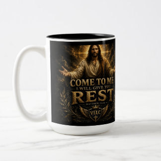 Jesus Come to Me Christian Gold Sacred Art ツートーンマグカップ
