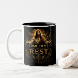 Jesus Come to Me Christian Gold Sacred Art ツートーンマグカップ