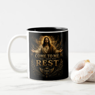 Jesus Come to Me Christian Gold Sacred Art ツートーンマグカップ