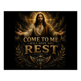 Jesus Come to Me Christian Gold Sacred Art ポスター
