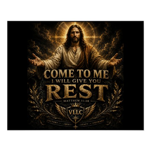 Jesus Come to Me Christian Gold Sacred Art ポスター (正面)