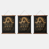 Jesus Come to Me Christian Gold Sacred Art 吊り下げ型タペストリー (トリプル)