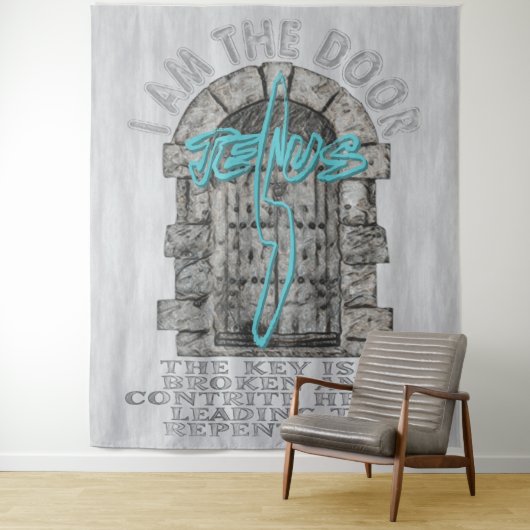 Jesus Cross Guard a DoorTシャツ タペストリー (インサイチュ)