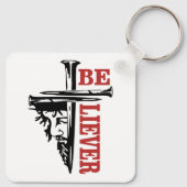 Jesus Cross Nail Design – Powerful Christian キーホルダー (裏面)