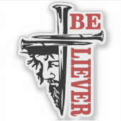 Jesus Cross Nail Design – Powerful Christian シール (正面)