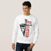 Jesus Cross Nail Design – Powerful Christian スウェットシャツ (正面フル)